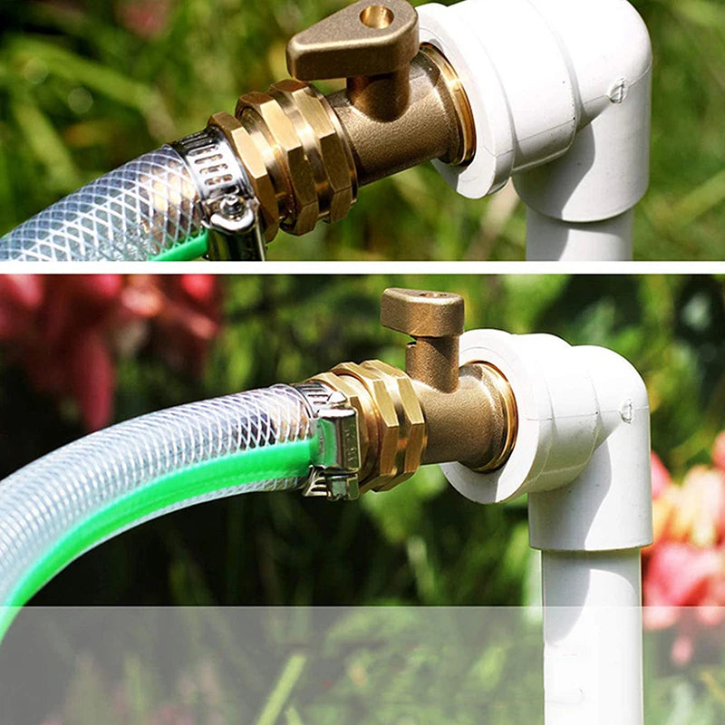 3/4 Garden Hose Shutoff Valve Brass Water Hose Faucet Connector For Garden Watering Coupler Joint Connect Repair Zpaxo