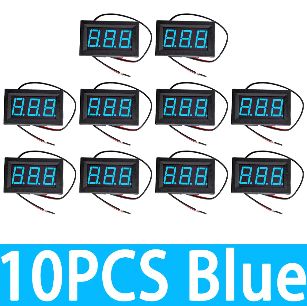 0 56 RGB LED AC Voltmeter 70-500V 2-Wire Voltage Meter 110V 220V DIY Zpaxo 10PCS Blue