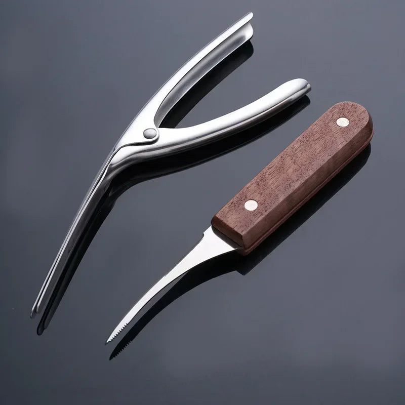 1/2pcs Stainless Steel Shrimp Stripper Shrimp Line Remover Peeler Cleaning Peeling Seafood Tools Kitchen Restaurant Accessories Zpaxo 2pcs