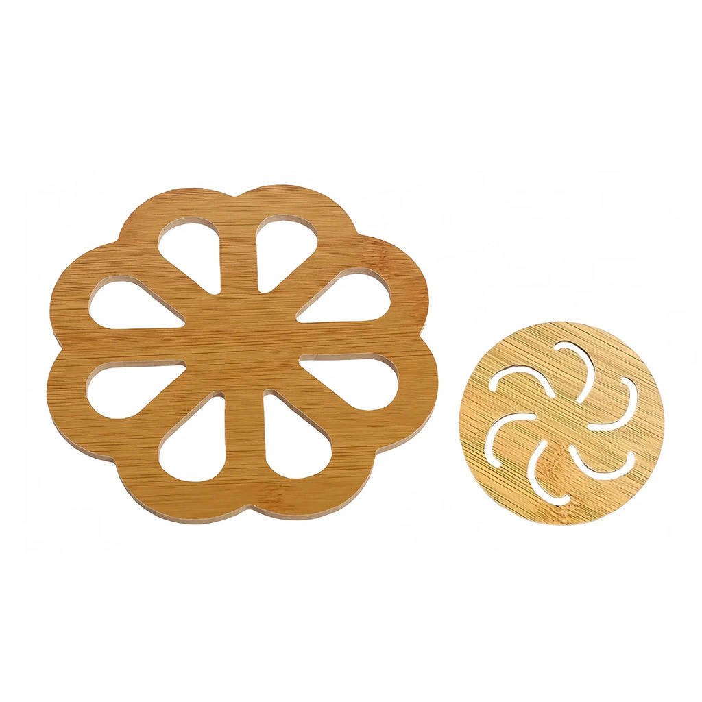 Wooden Trivets Hollow Carved Heat-Resistant Hot Pads | Non-Slip