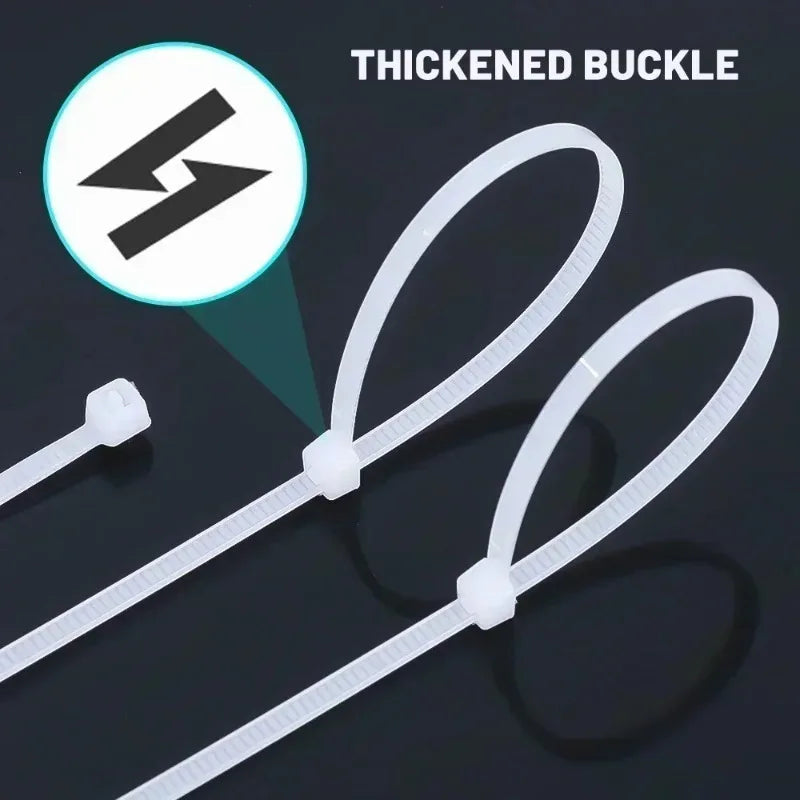 Strong Nylon Cable Tie Self-locking Cord Ties Adjustable Cables