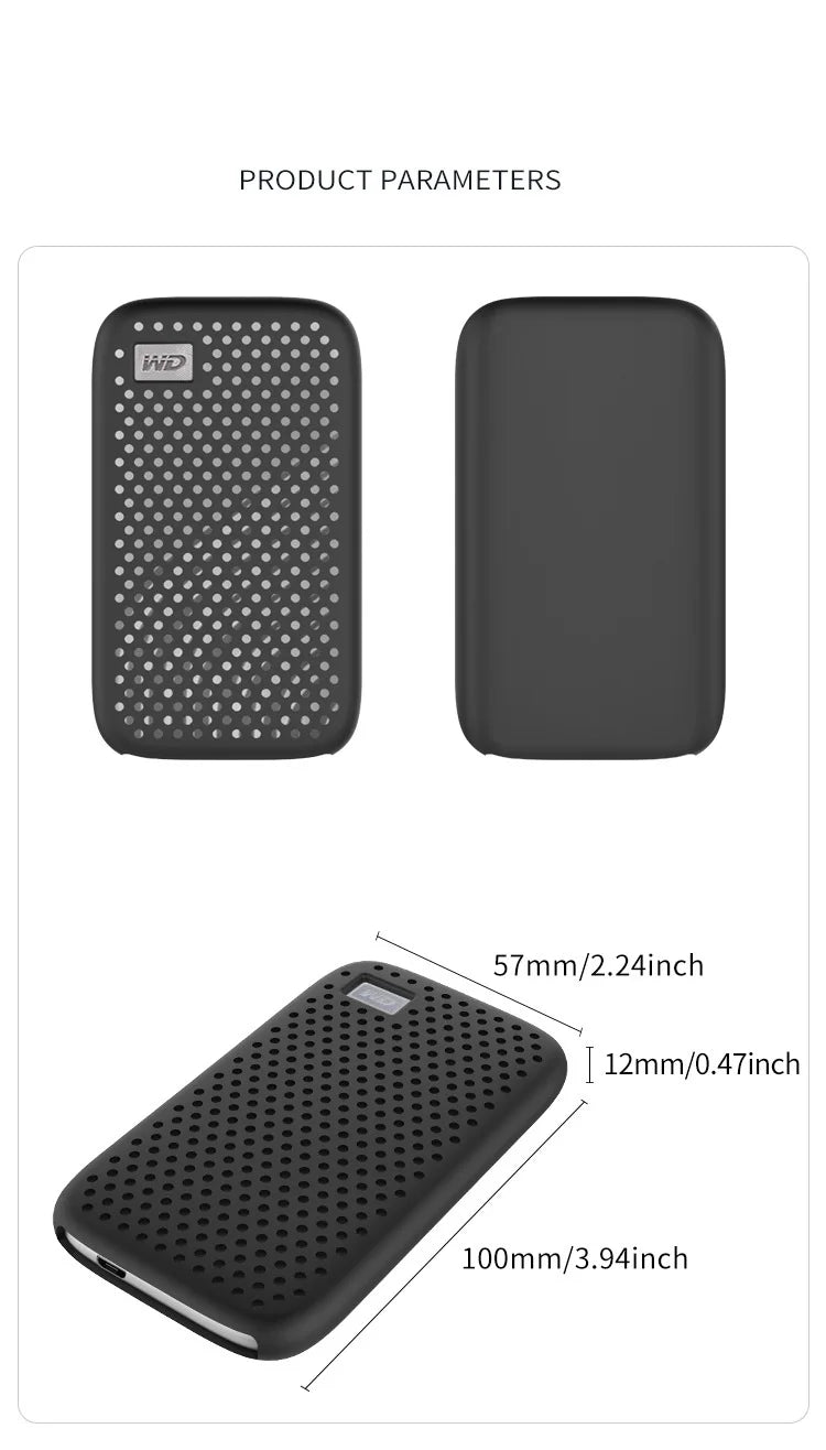 Soft Silicone Cover Protect Sleeve Skin PSSD Case WD My Passport Zpaxo