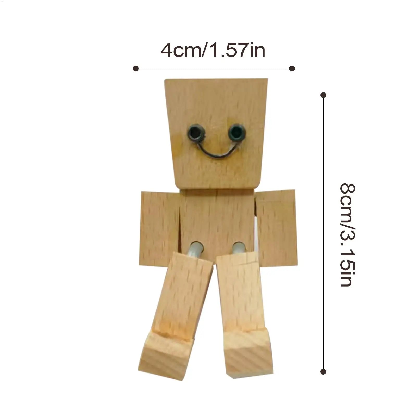 Shaking Legs Wooden Man Movable Joint Figure Desktop Decor Toy