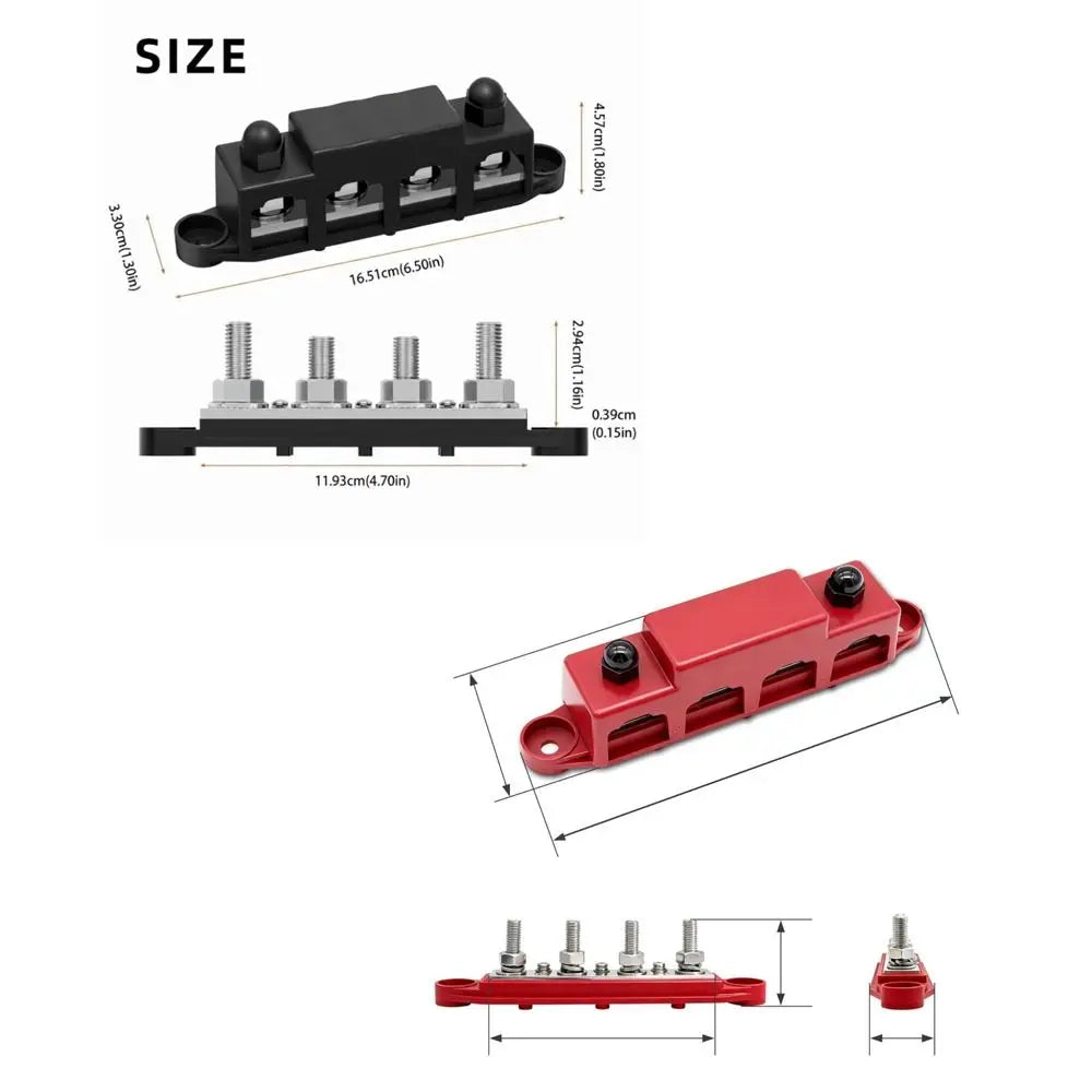 M10 Stud Bus Bar Terminal Block 5 Way Negative Busbar Boat Yacht Zpaxo