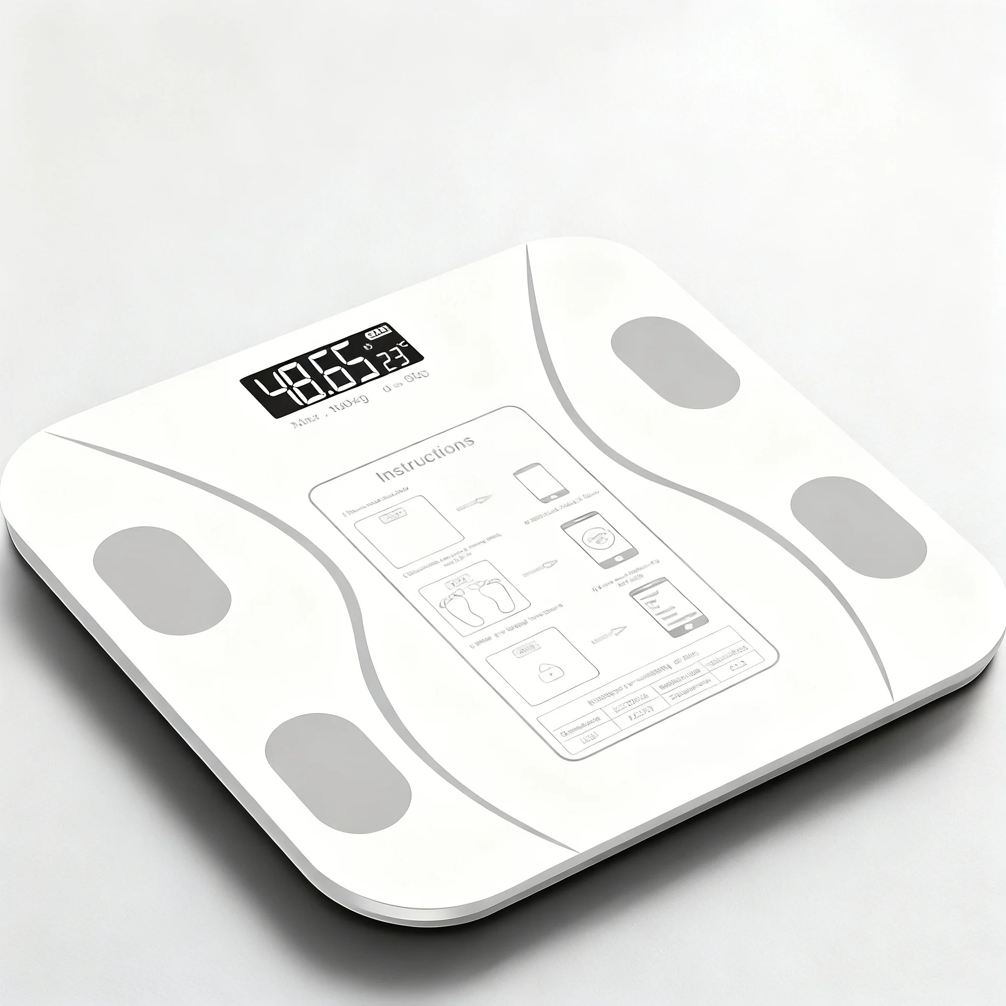 Digital Bathroom Scale 396lb/180kg, HD LCD Display with Temperature, Extra-Wide Platform, High Precision for Home Use Zpaxo DZC-2-white-E