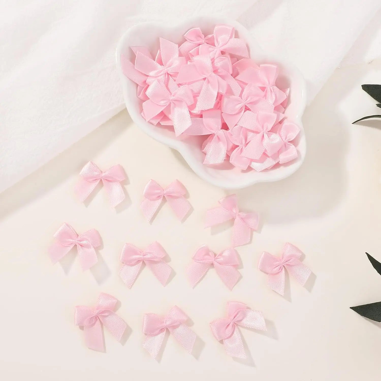 50-200PCS Tiny Pink Crafts Bows Decoration for DIY Cheer Pins Clothespins Accessories Wedding Gift Box Ornament Zpaxo