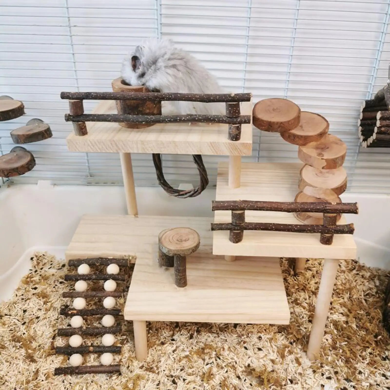 3 Layers Hamster Toy Climbing Ladder Playground Stairs Platform Pet Zpaxo