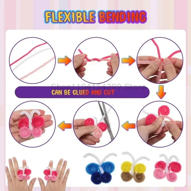 Pipe Cleaner Wire Cleaners Colorful Chenille Stems DIY Plush