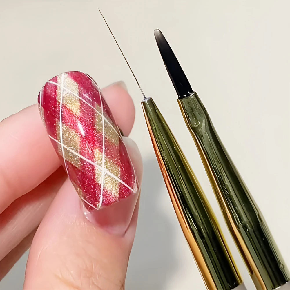 1 French Plaid Nail Art Brushes Line Grid Pattern Drawing Pen DIY UV Zpaxo