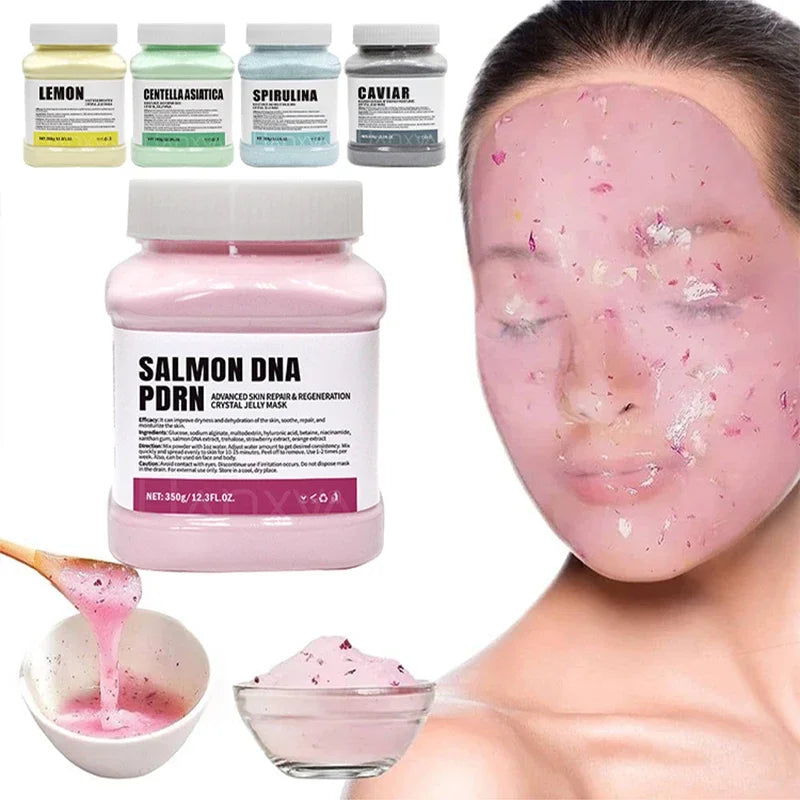 Salmon DNA PDRN Vitamin C Collagen Crystal Soft Mask Powder Rose Petal Hyaluronic Acid Face Mask DIY Plant Deep Hydrating Mask Zpaxo