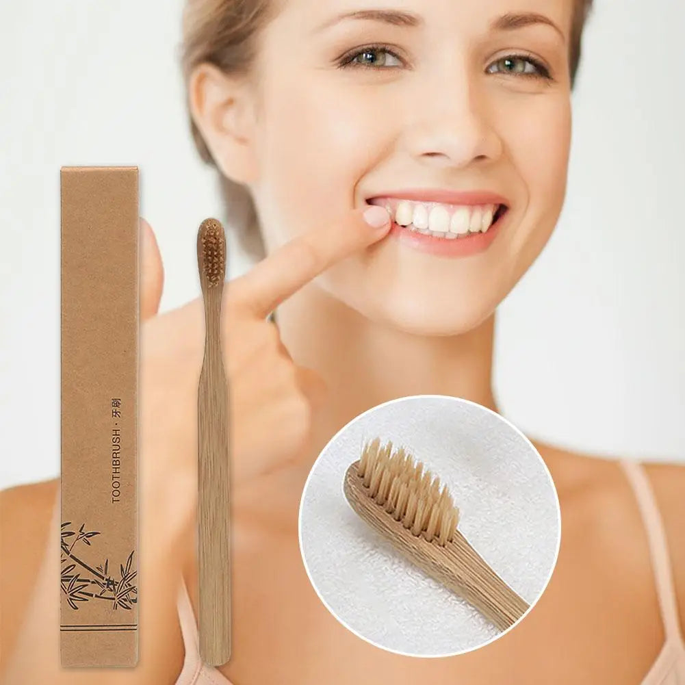 1-10PCS Disposable Toothbrush Soft Bristles Toothbrush Single Wrapped Bamboo Toothbrush Travel Deep Cleaning Oral Care Brush Zpaxo