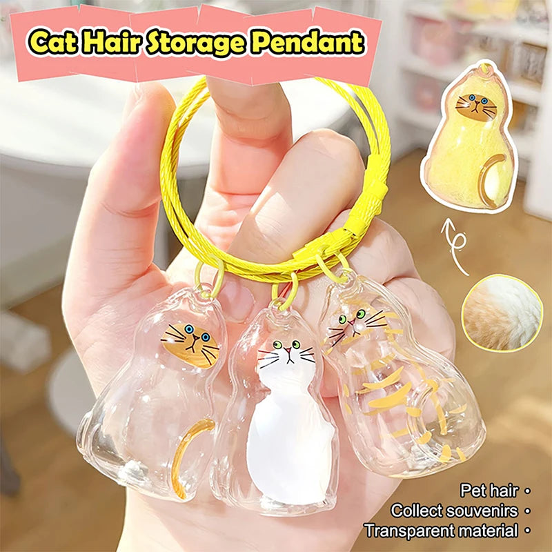 1Pc Cat Hair Storage Memorial Pendant Bag Charm,Pet Fur Keepsake Box,Keyring DIY Hangnging Decor Accessories Gift For Cat Lovers Zpaxo