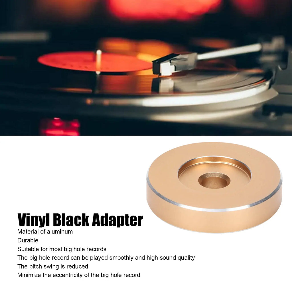 45 RPM Record Aluminum Turntable Adapter Large Hole Conversion Sheet Vinyl Black Clamp Adapter for Most Big Hole Records Zpaxo