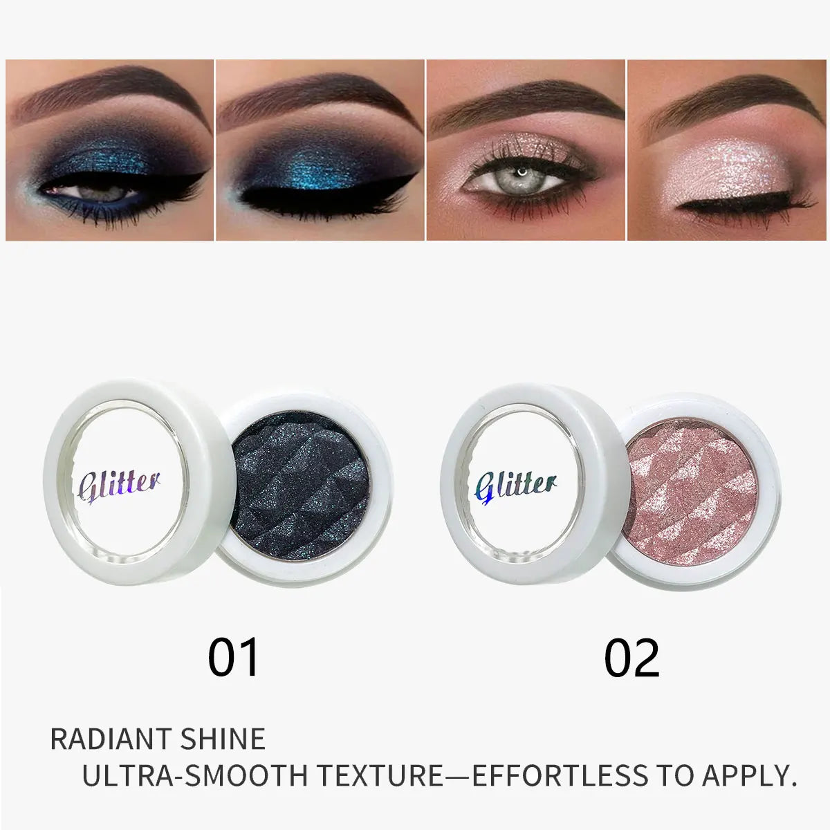 Monochrome broken tile eyeshadow - Waterproof glitter highlighter, facial highlighter eyeshadow palette, diamond eyeshadow Zpaxo 03 combo set