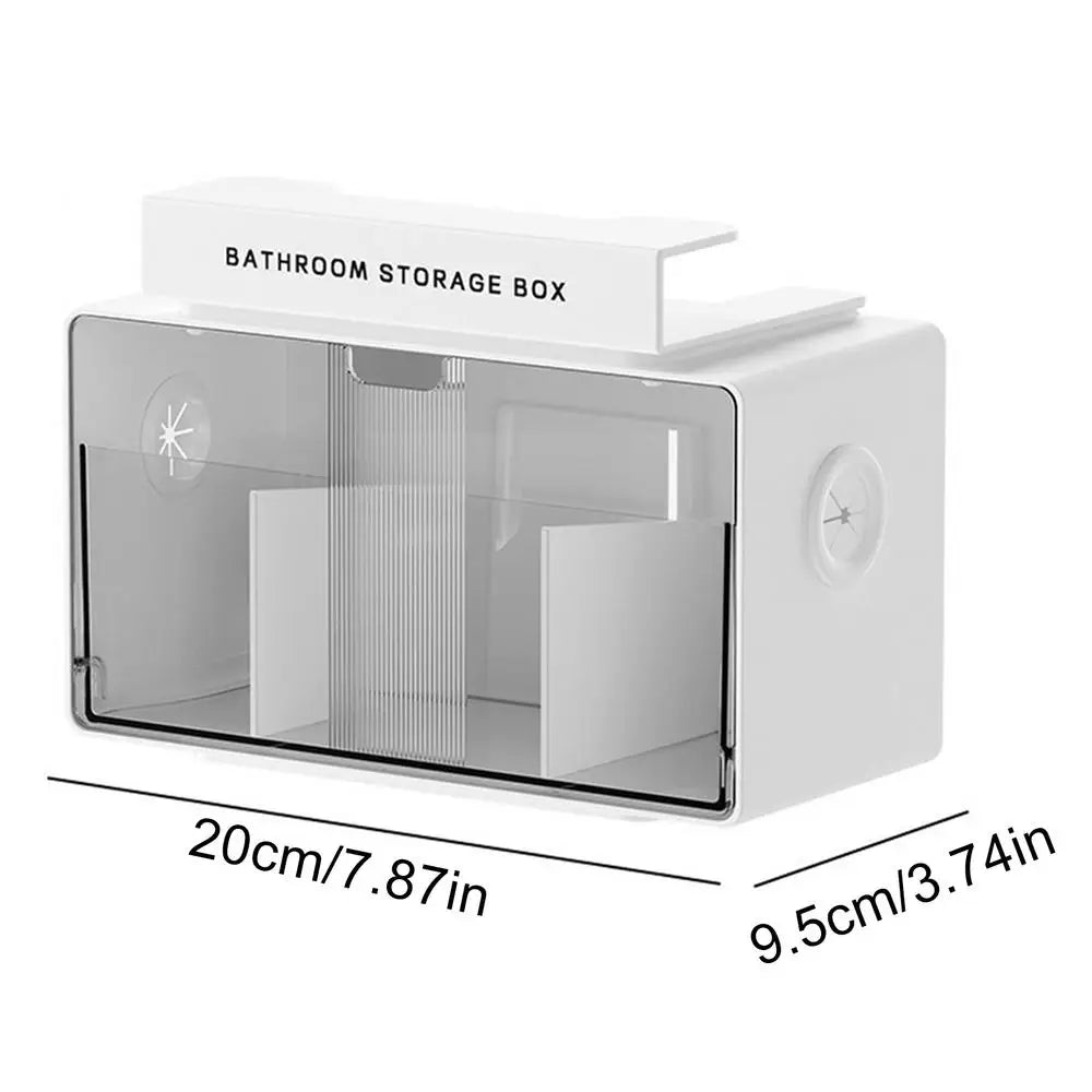 Bathroom Vanity Organizer Clear No-drill Removable Box Small