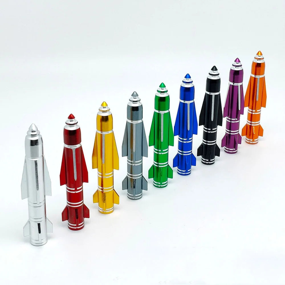 4-Pack Rocket Aluminum Tire Valve Stem Caps | Cars & Motorcycles