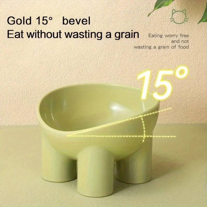Elevated Cat Bowl Stand Durable Plastic Pet Food Water Dish Sleek