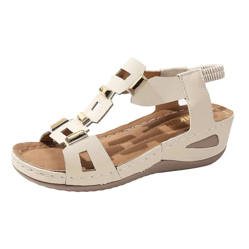 Large Roman Women Sandals Designer Beach Slippers Summer Wedges Shoes