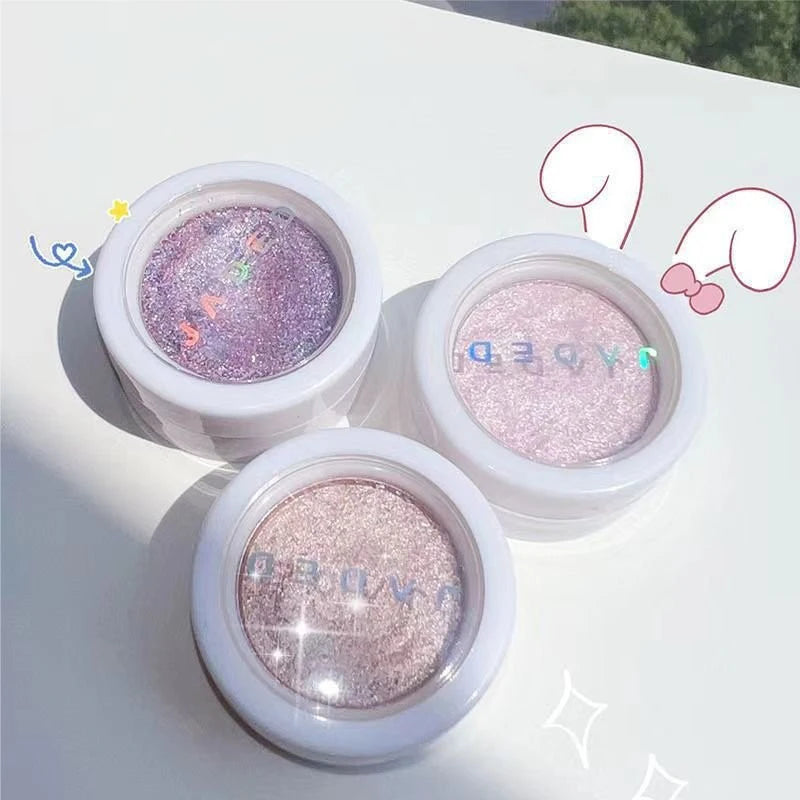 Pearlescent Glitter Eyeshadow Highlighter Palette Shimmer Diamond Brighten Contour Palette Lasting Sparkling Highlighter Makeup Zpaxo