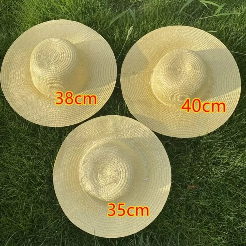 Summer Simple Straw Hats Women Men Wide Brim Beach Sun Hat Uv Protection Fishing Caps Farm Straw Hat With Windproof Rope Panama Zpaxo