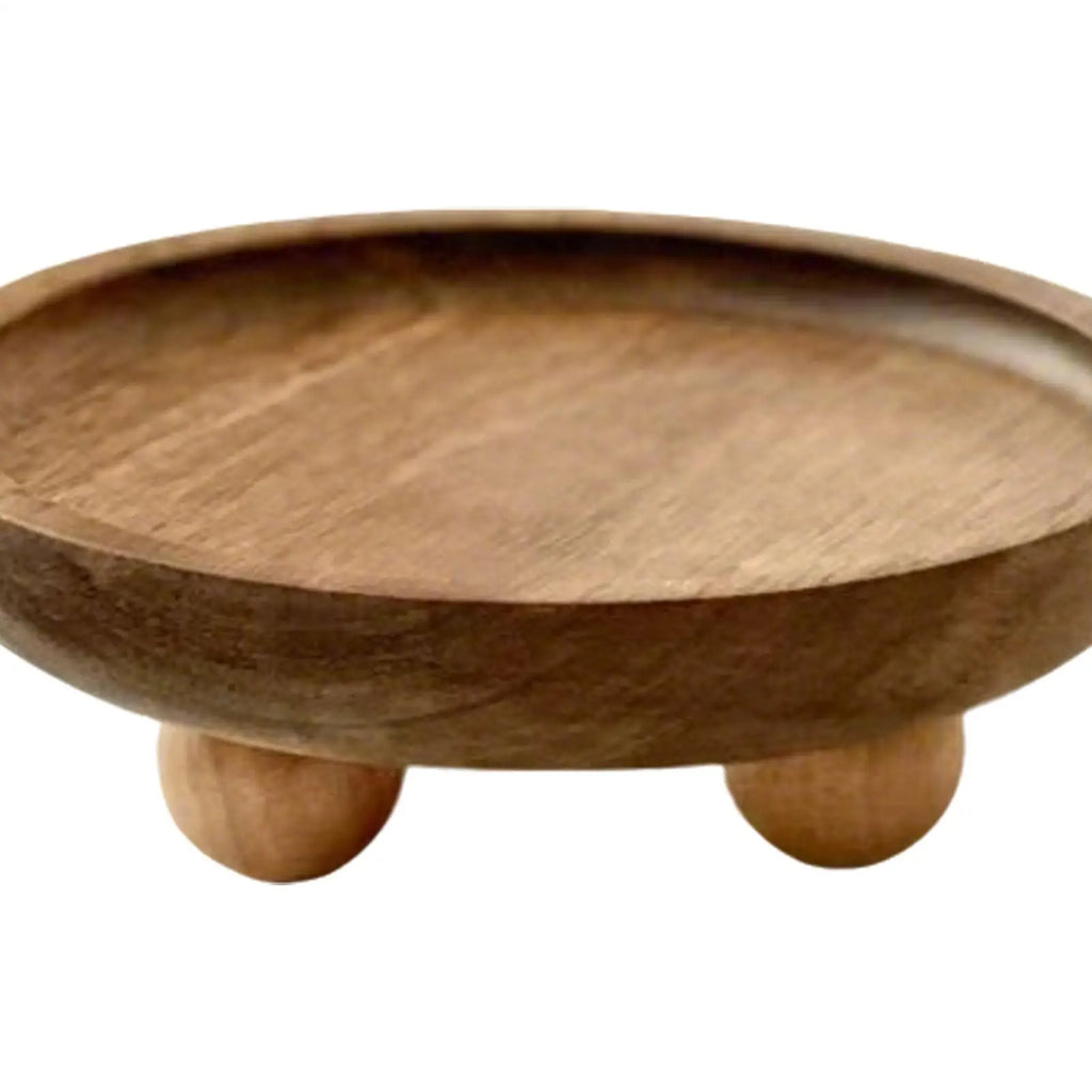 Mini Wooden Decorative Round Tray – Jewelry, Vanity & Kitchen Decorative Storage Tray Zpaxo