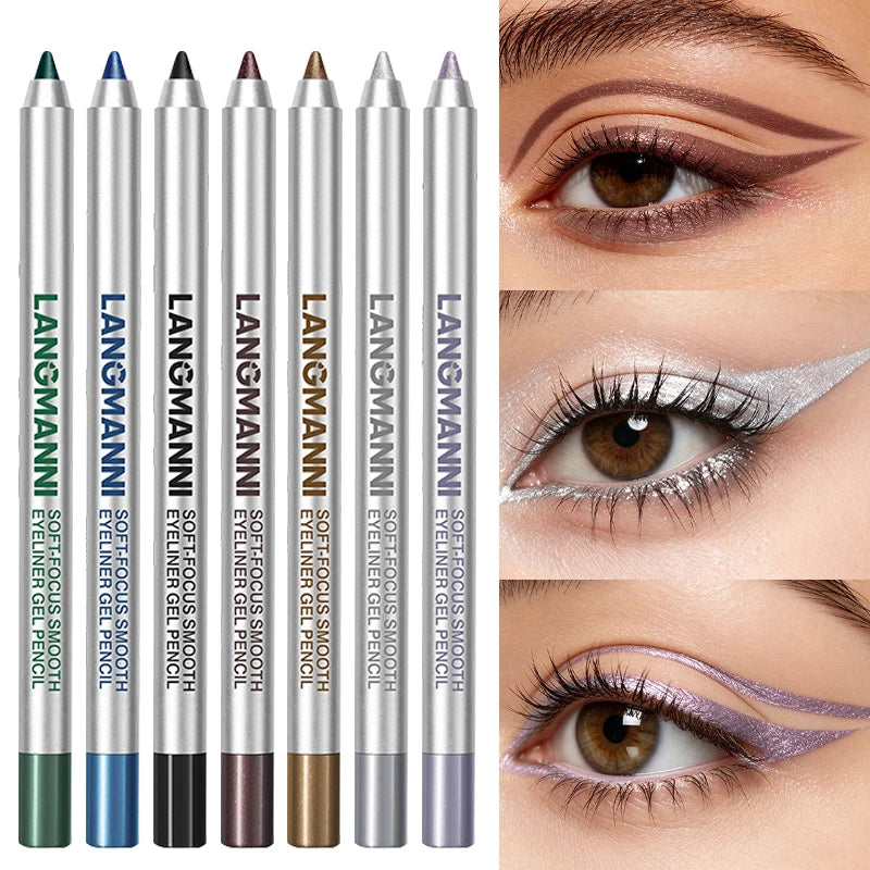 12 Colors Pearlescent Eyeliner Pencil Colorful Waterproof Long-lasting Smooth Easy Wear Eyeshadow Eyeliner Pen Eye Makeup Tools Zpaxo