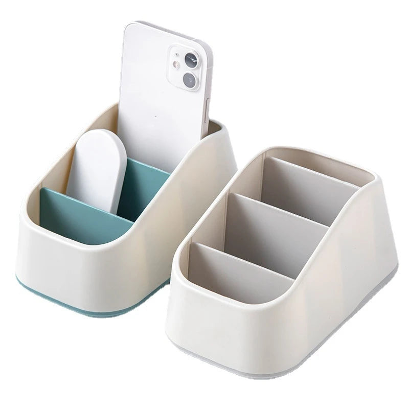 4-Slot Desktop Remote Control & Phone Organizer Box Desktop Storage Organizer Zpaxo