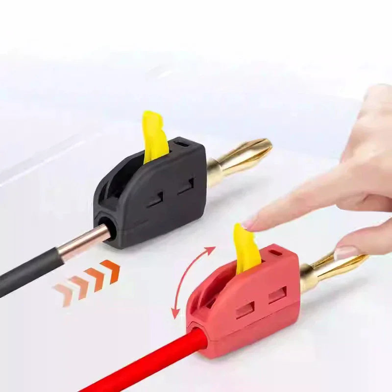 Portable 32A 4mm Banana Plug High Current Quick Connect Gold-Plated Banana Connectors Audio Copper Speakers Amplifier Zpaxo