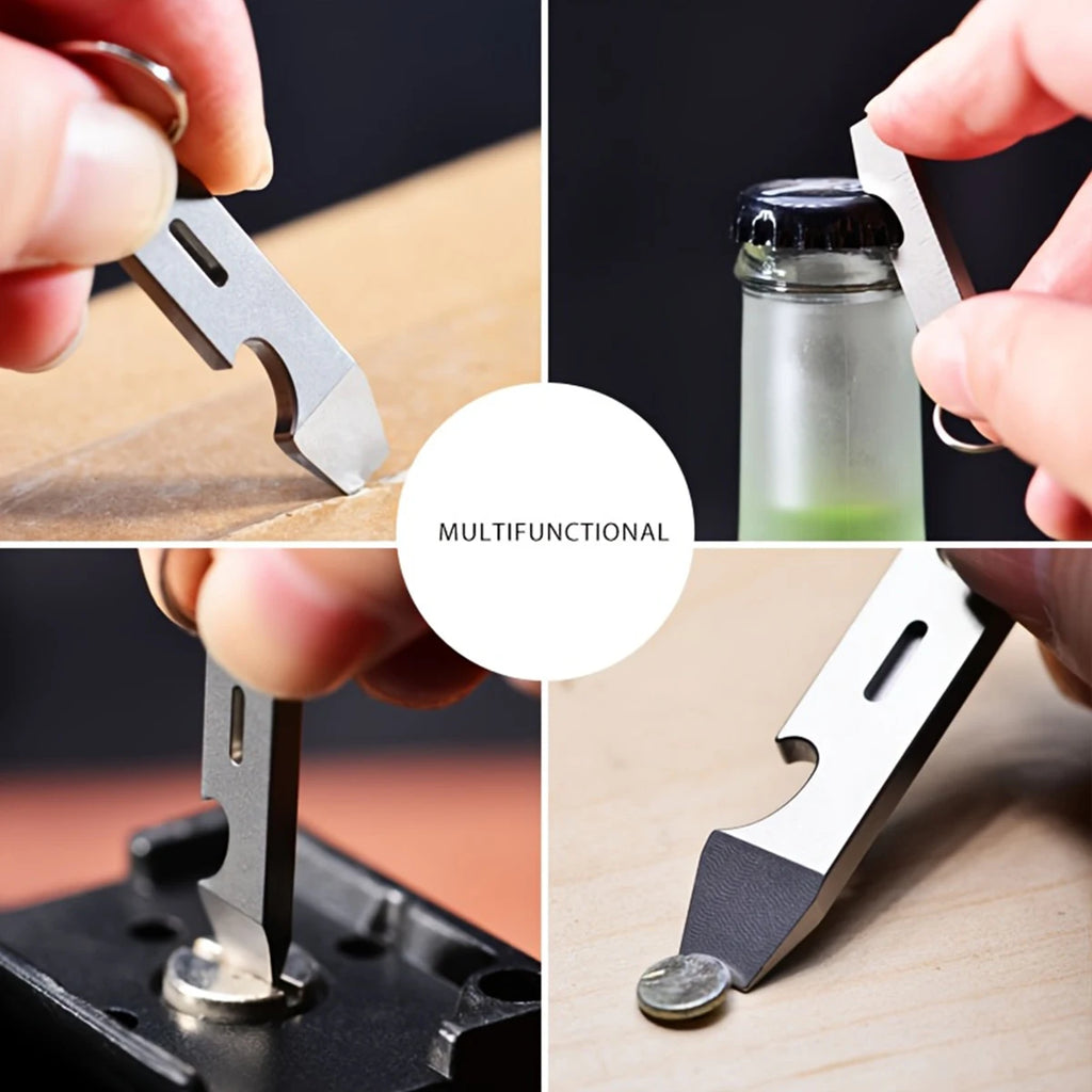 Titanium EDC Keychain Tool – Bottle Opener, Screwdriver & Pry Bar