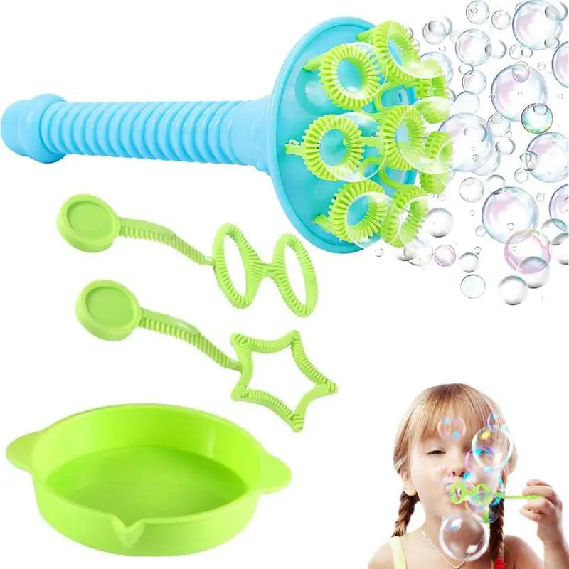 Mini Bubble Maker 8 Hole Funny Bubbles Making Toys Trumpet Bubble Wand for Kids Outdoor Bubble Stick Party Favors Summer Toys Zpaxo
