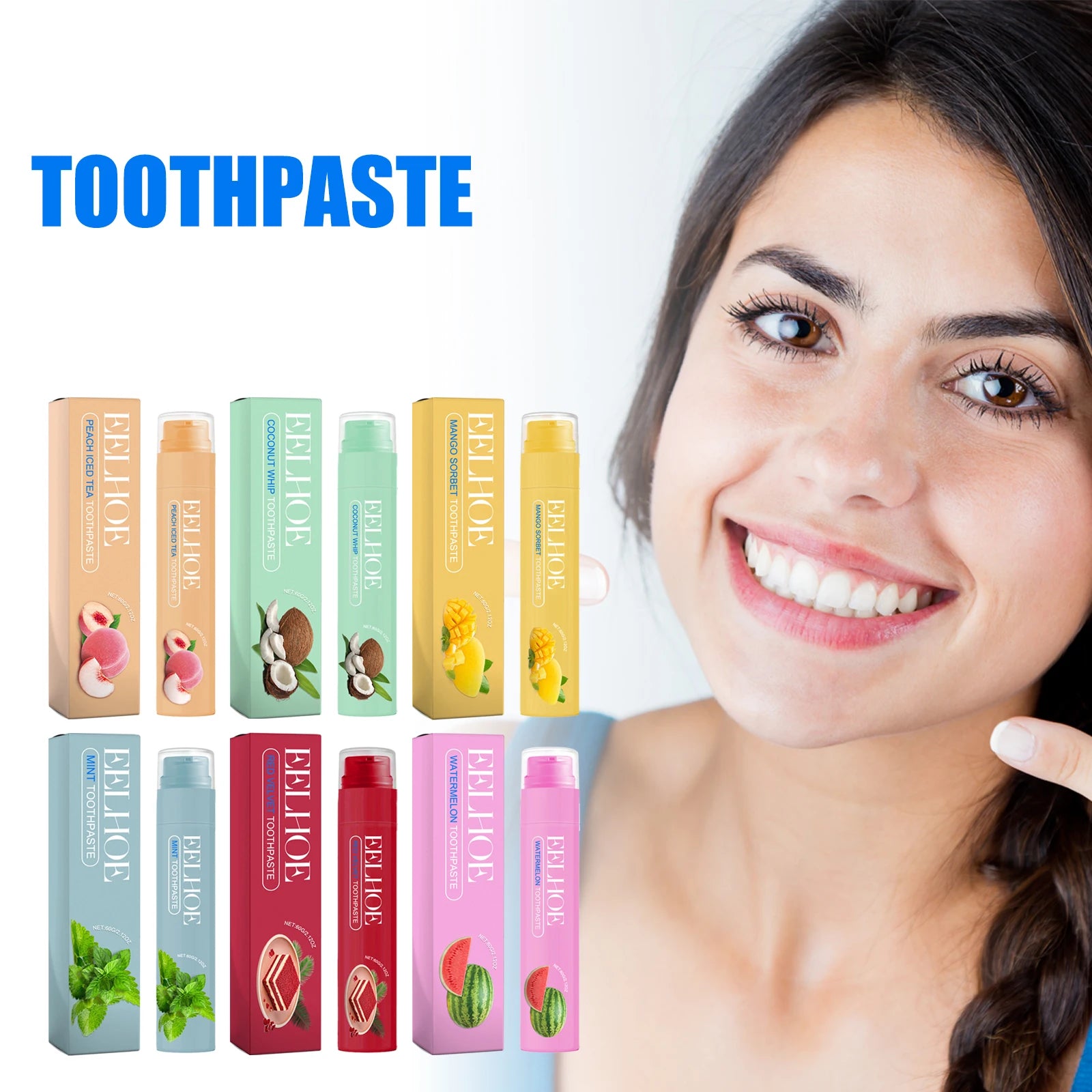 Eelhoe Fruity Whitening Toothpaste – Stain Removal & Fresh Breath Whitening Toothpaste Zpaxo