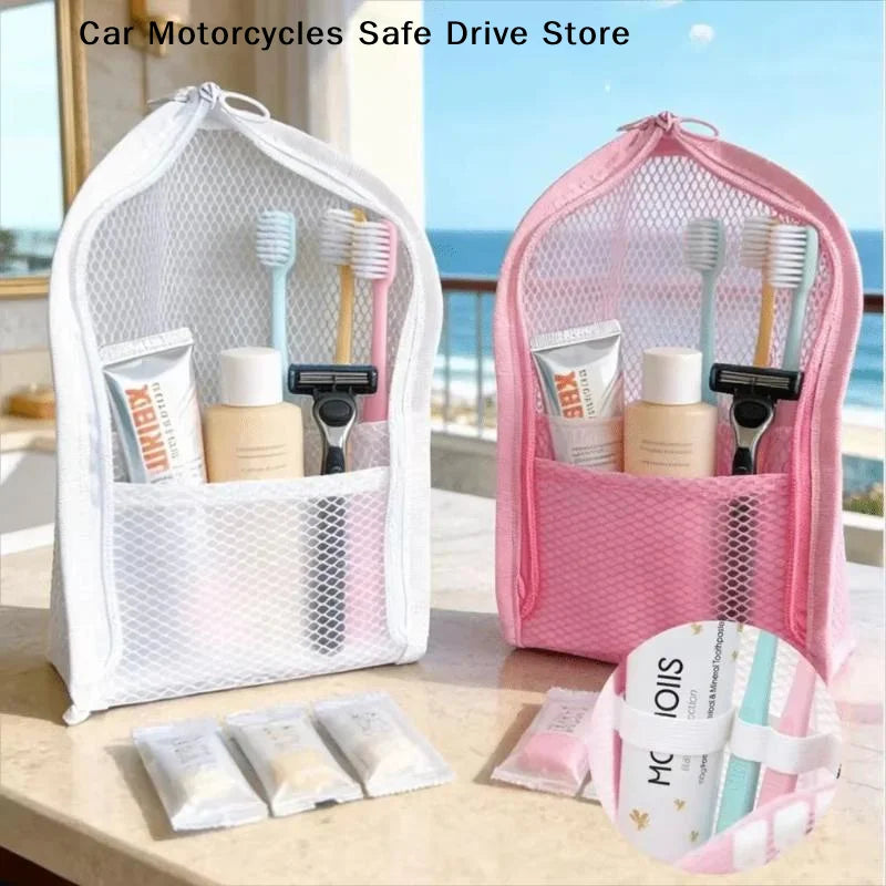 CMLarge Capacity PVC Cosmetic Bag Waterproof Space Saving Toothbrush