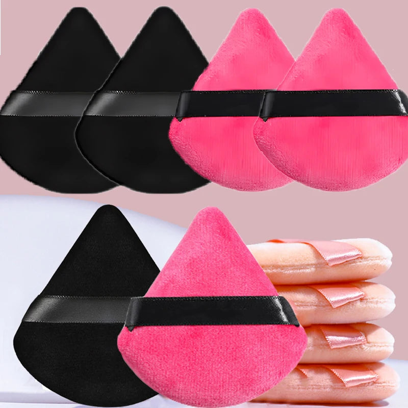 8Pcs Triangle Velvet Cosmetic Puff Make Up Sponges Wet Dry Use for Face Eye Contouring Shadow Cosmetic Foundation Makeup Tool Zpaxo