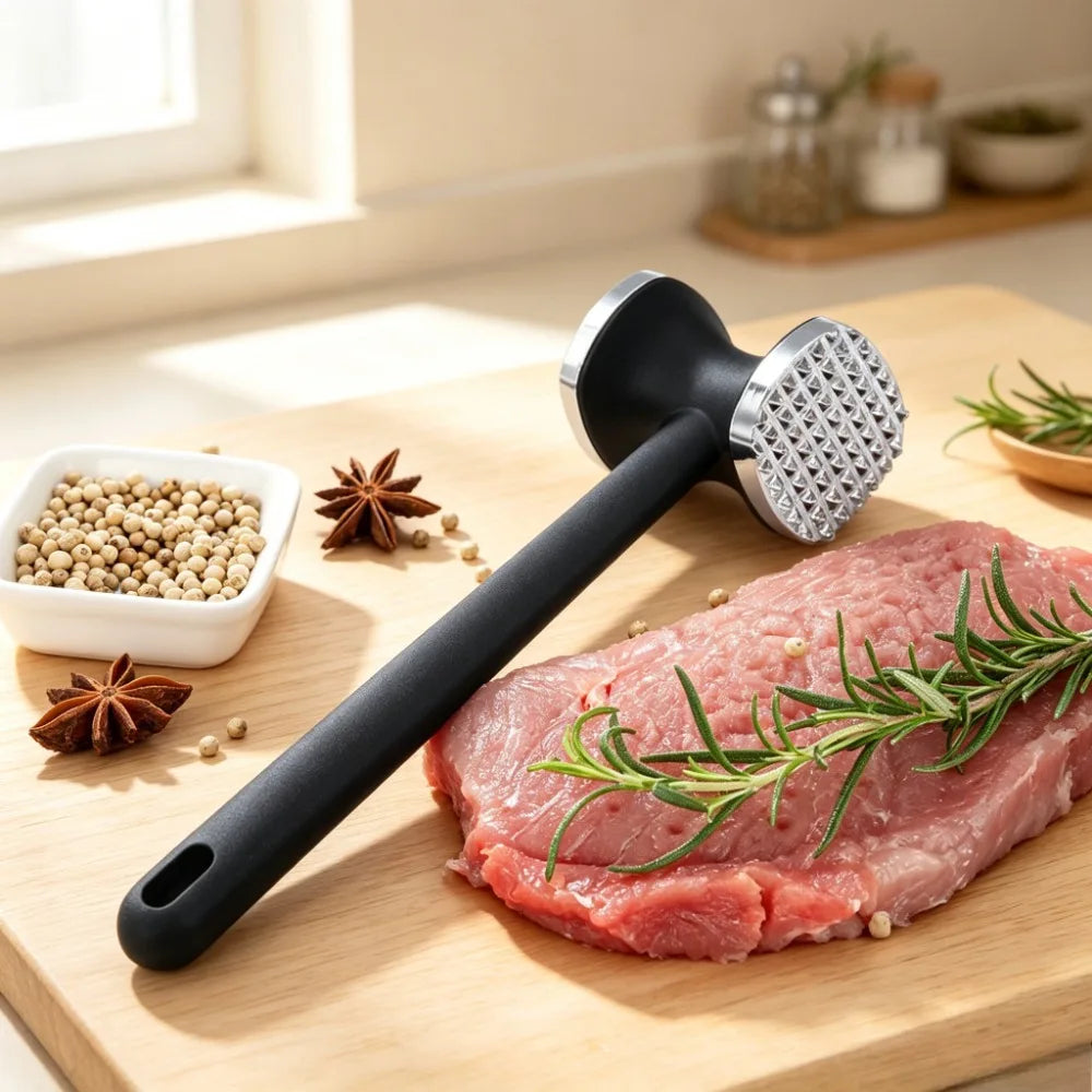 Meat Tenderizer Tool Double Side Hammer Comfort-grip Handle Heavy