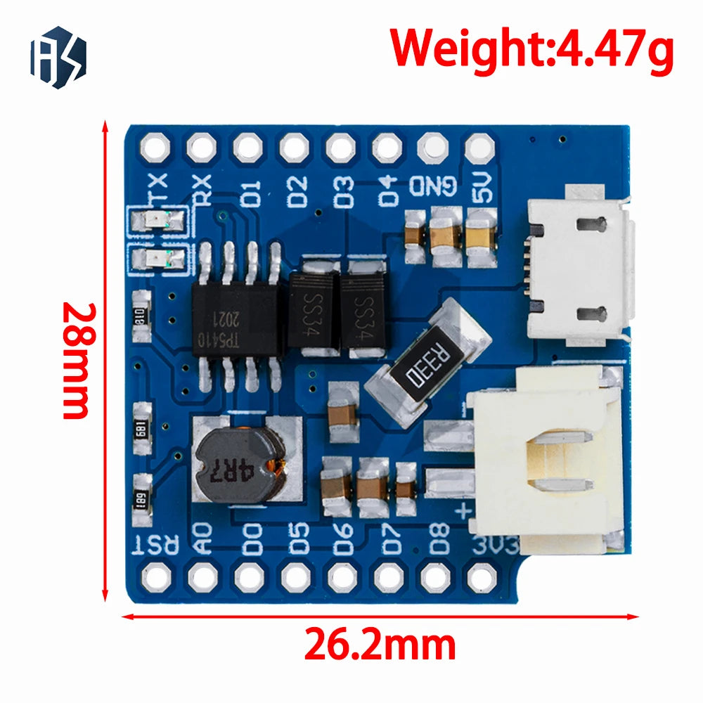 Battery Shield V1 1 0 WEMOS D1 Mini Single Lithium Charging Boost Zpaxo