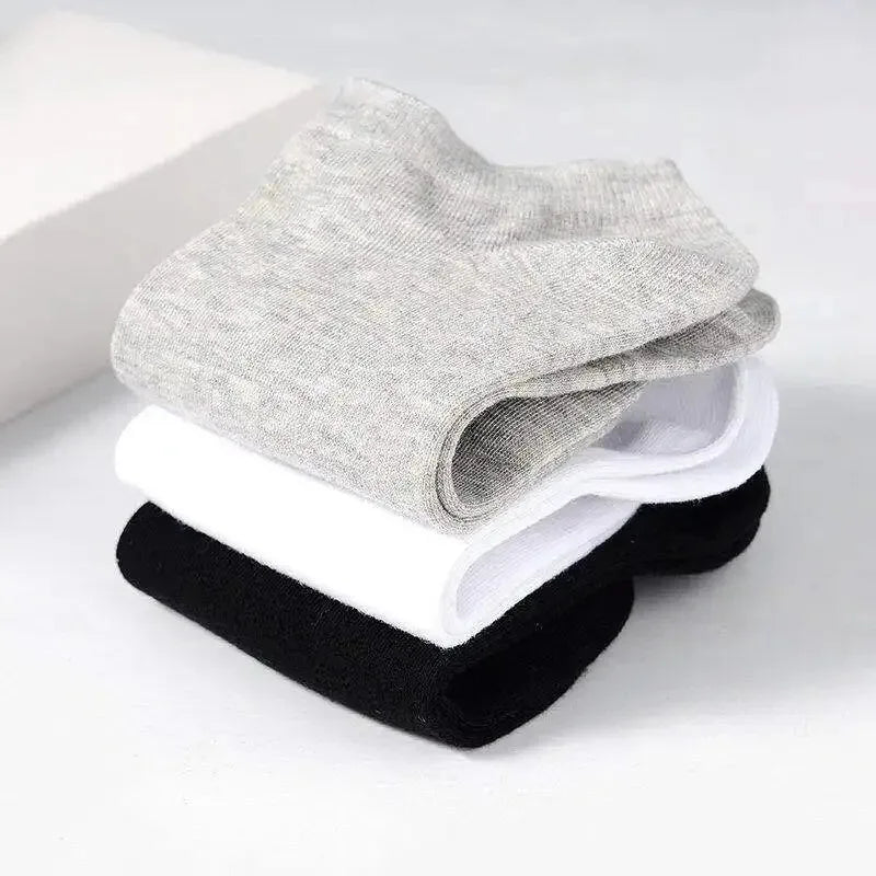 Unisex Breathable Cotton Ankle Socks – Solid White, 1–20 Pairs