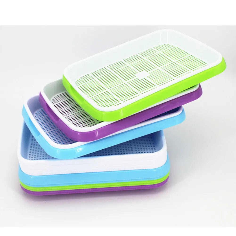 Premium Sprouter Tray Set Soil-Free Sky-Blue Bpa Free PP Material Sprouting Multiple Seeds Storage Tray Fruit Vegetable Holder Zpaxo