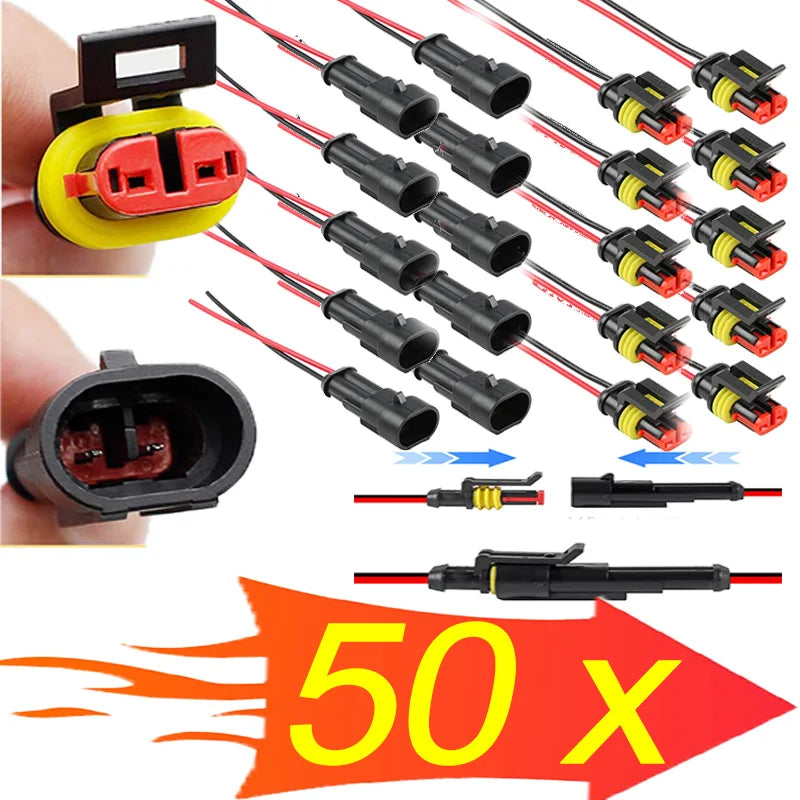 Automotive Connector Electric Motorcycle Connectors Waterproof Quick Connect Kit with Wire,Suitable for Cars and Ships Connector Zpaxo