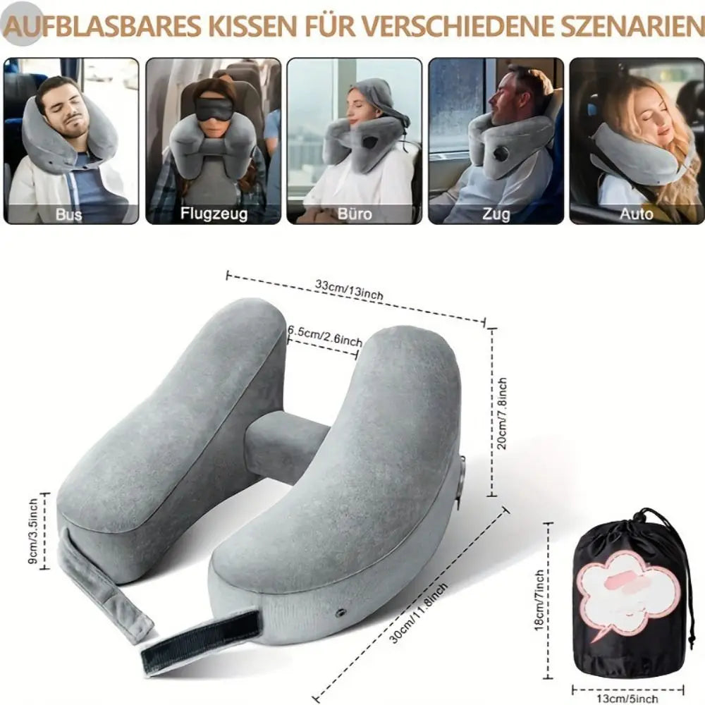 Soft Velour Cover Inflatable Neck Pillow Storage Bag High-quality Zpaxo