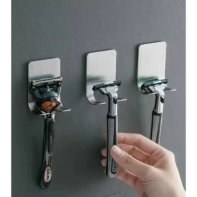 2pcs Razor Holder 304 Stainless Steel Men Shaving Shaver Razor Stand Shelf Shaving Razor Storage Rack Bathroom Hook Organizer Zpaxo