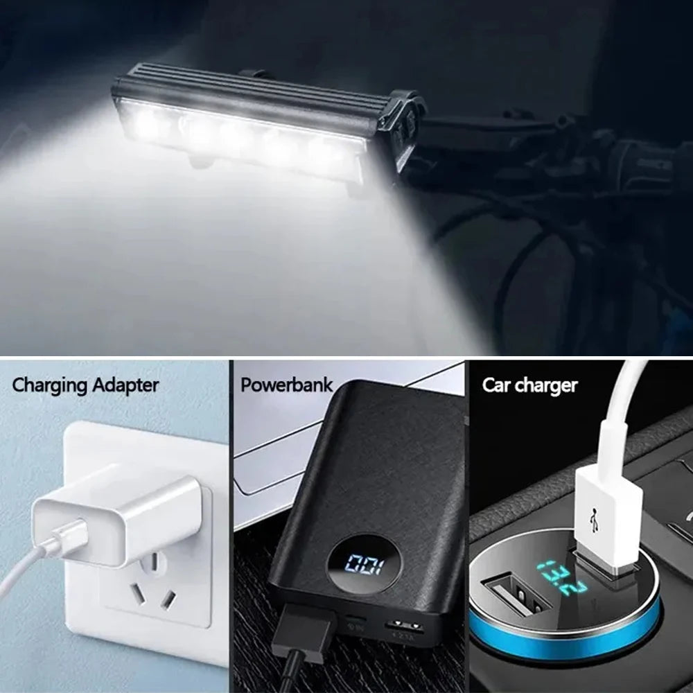 LED 6600 mAh Bicycle Light 2800 LM MTB Road Bike Front Lamp USB Rechargeable Safty Warning 5 Modes Cycling Bicycle Lights Zpaxo