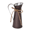 Galvanized Iron Milk Jug Vase – Rustic Farmhouse Dried Flowers Decorative Metal Vase Zpaxo Brown