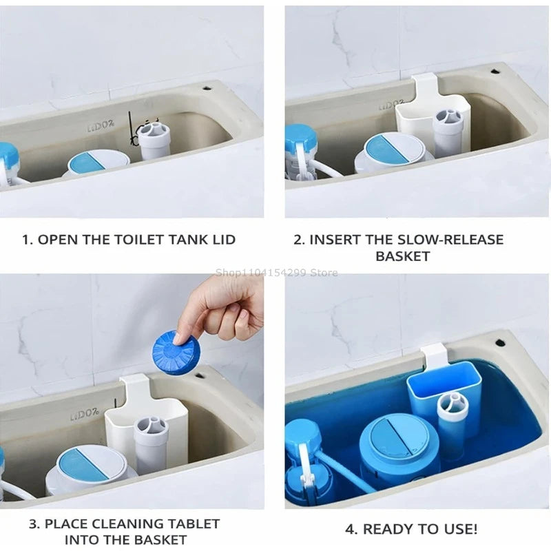 Toilet Bowl Cleaner Buffer Box,Toilet Solid Dispenser-Tank Replacement Part,Hanging Slow-Release Dispenser,Extends Cleaning Time Zpaxo