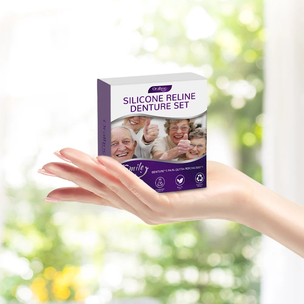 Silicone Reline Denture Repair Elasticity Teeth Upper Lower Men Women