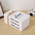 M3 Decorative Faux Book Storage Boxes Inspirational Quote Prints Bow
