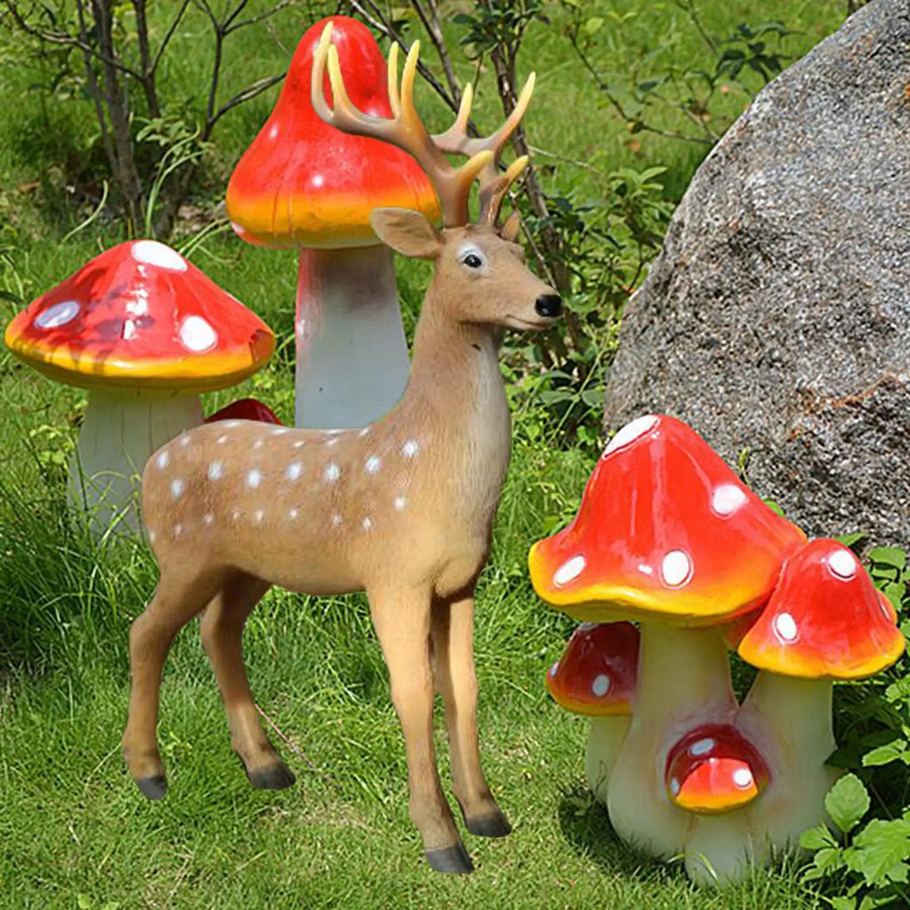 Resin Sika Deer Statue – Garden & Indoor Deer Sculpture Garden Deer Sculpture Zpaxo Style C
