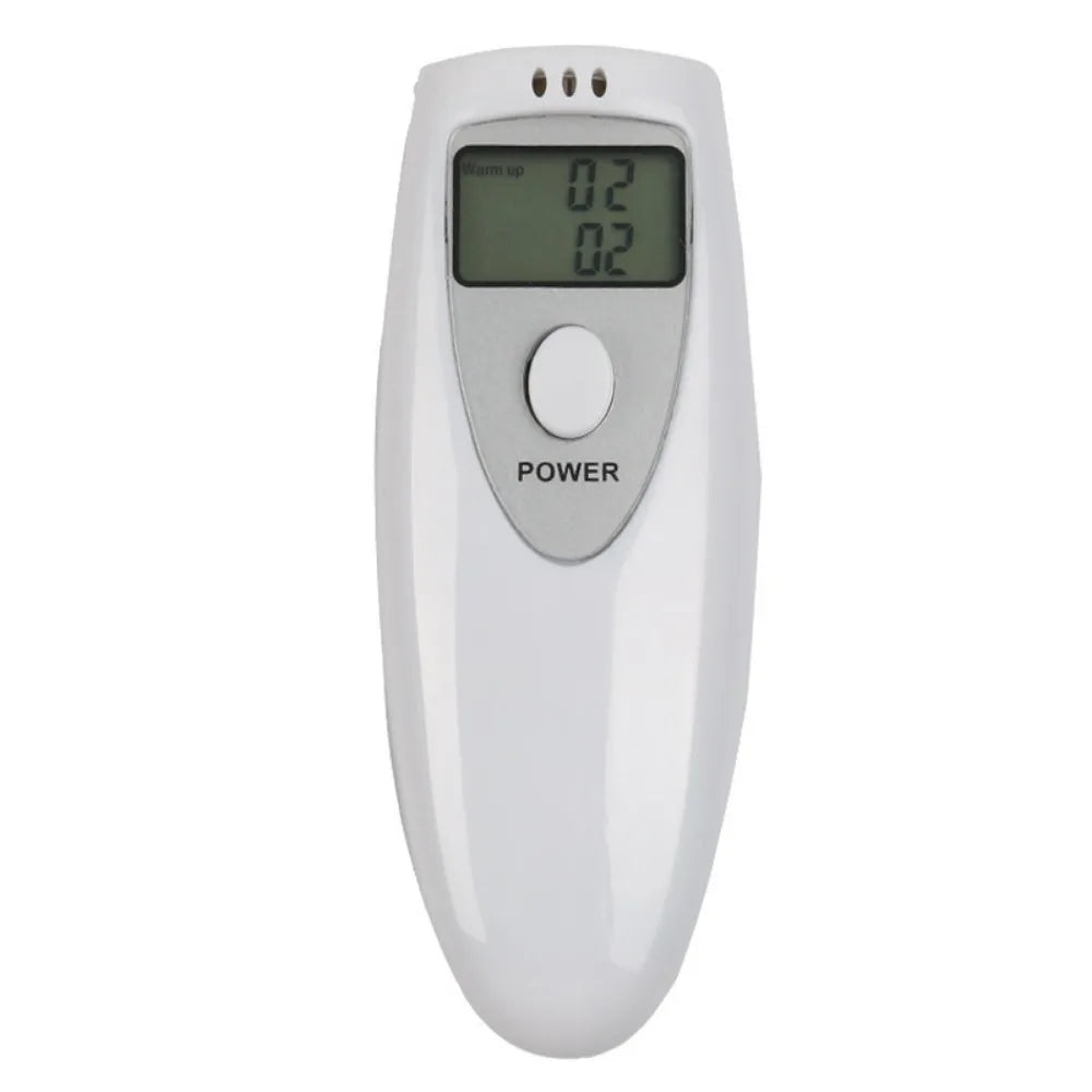 LED Digital Display Breathalyzer Analyzer Accuracy Portable No Contacted Digital Breathalyzer Durable Plastic Blow Breathalyzer Zpaxo White
