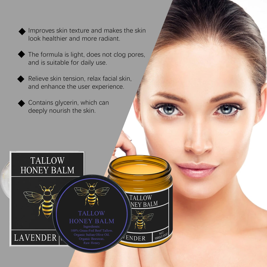 Beef Tallow Honey Cream – Moisturizing Firming Skin Balm Moisturizing Face Cream Zpaxo