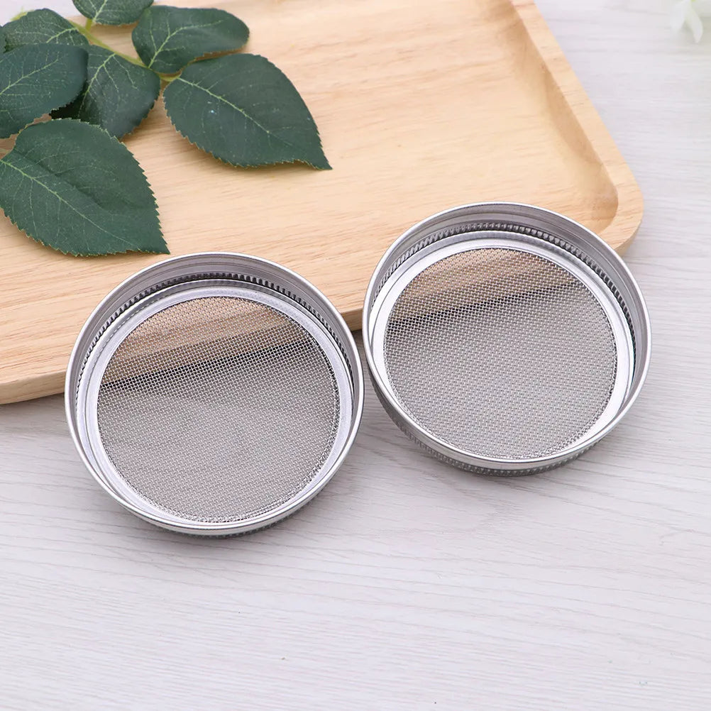 4Pcs Stainless Steel Sprouting Lids for Mason Jars Removable Mesh Screen Easy Clean 70Mm Round Mouth Covers for Organic Zpaxo