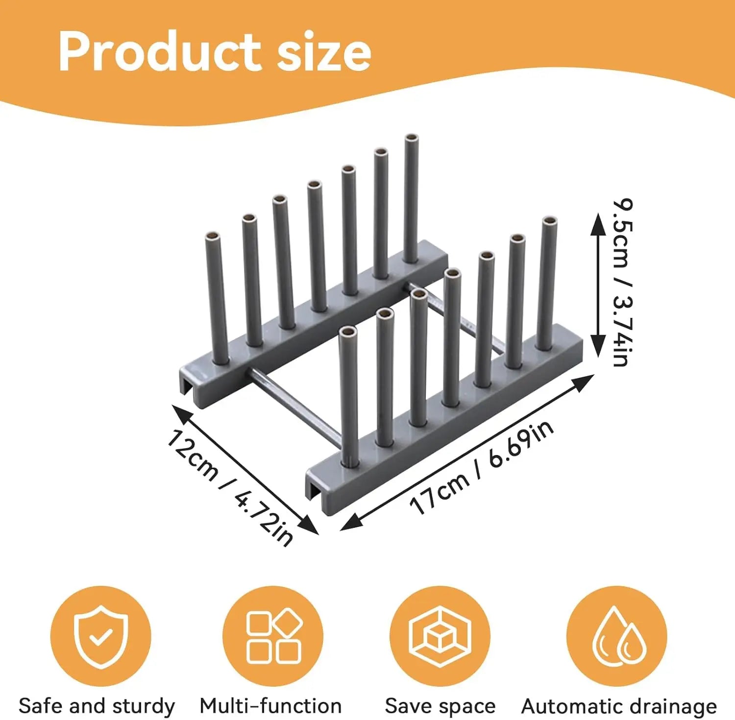 2-Pack Plate Rack Organizer – Cabinet Stand for Plates & Bakeware